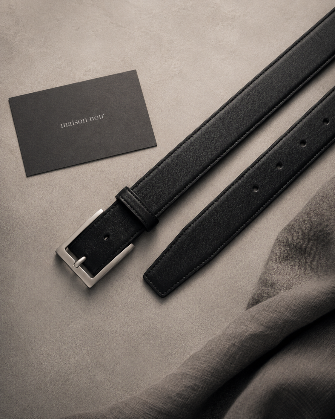 Maison Noir Minimal Leather Belt — view 2